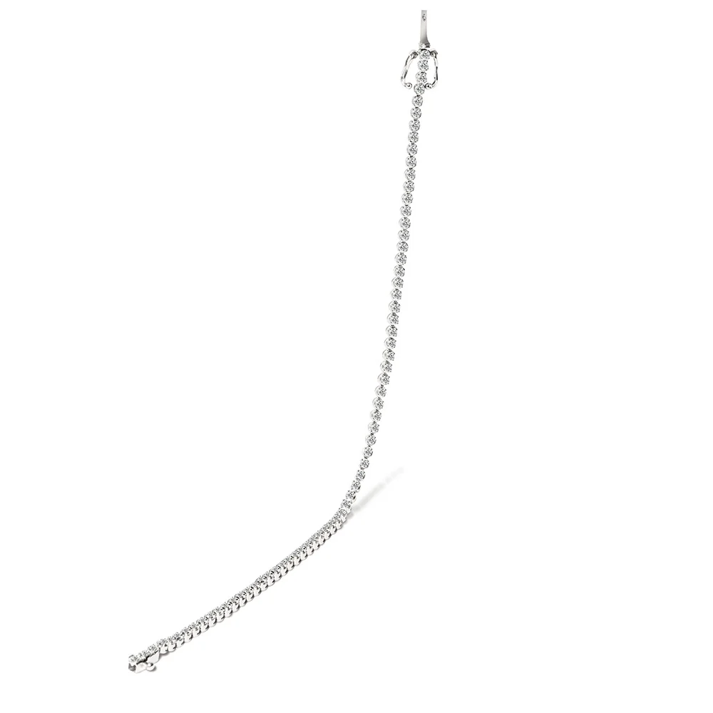 18ct White Gold Diamond Tennis Bracelet - 1.00ct - Image 3