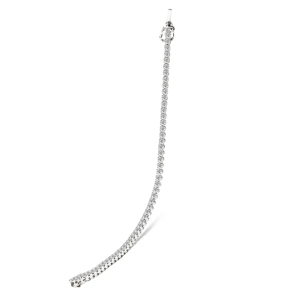 18ct White Gold Diamond Tennis Bracelet - 3.00ct - Image 3