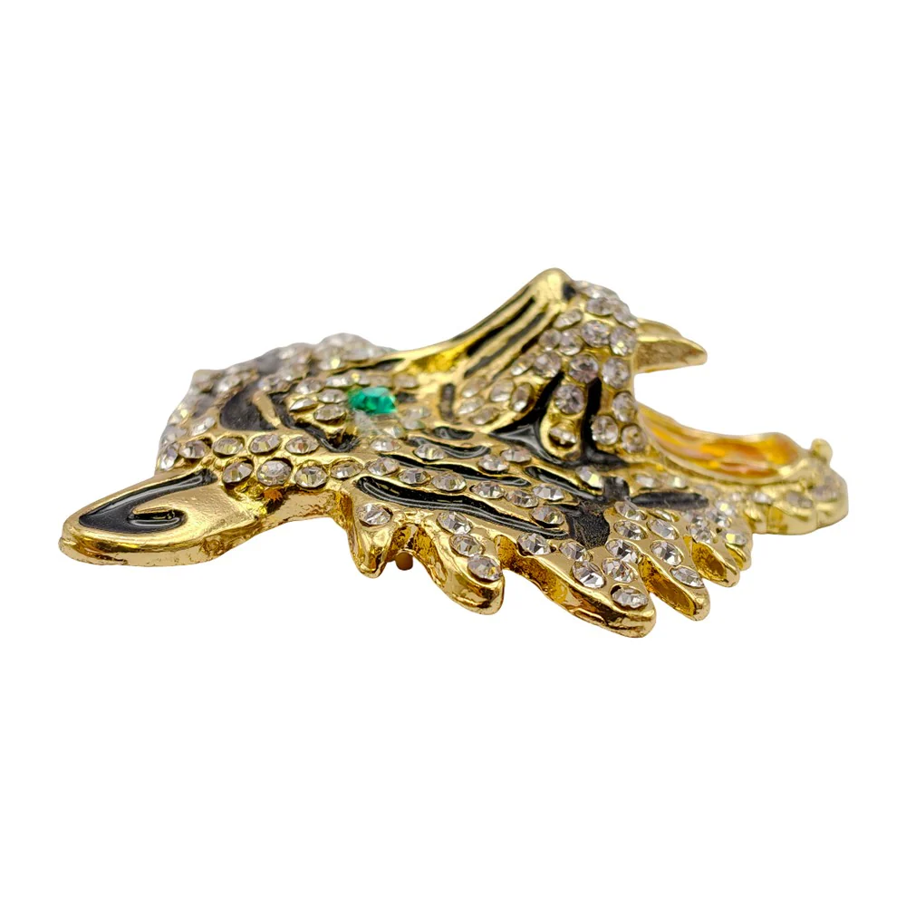 1970's Gold Tone Tigers Head Brooch - Image 3