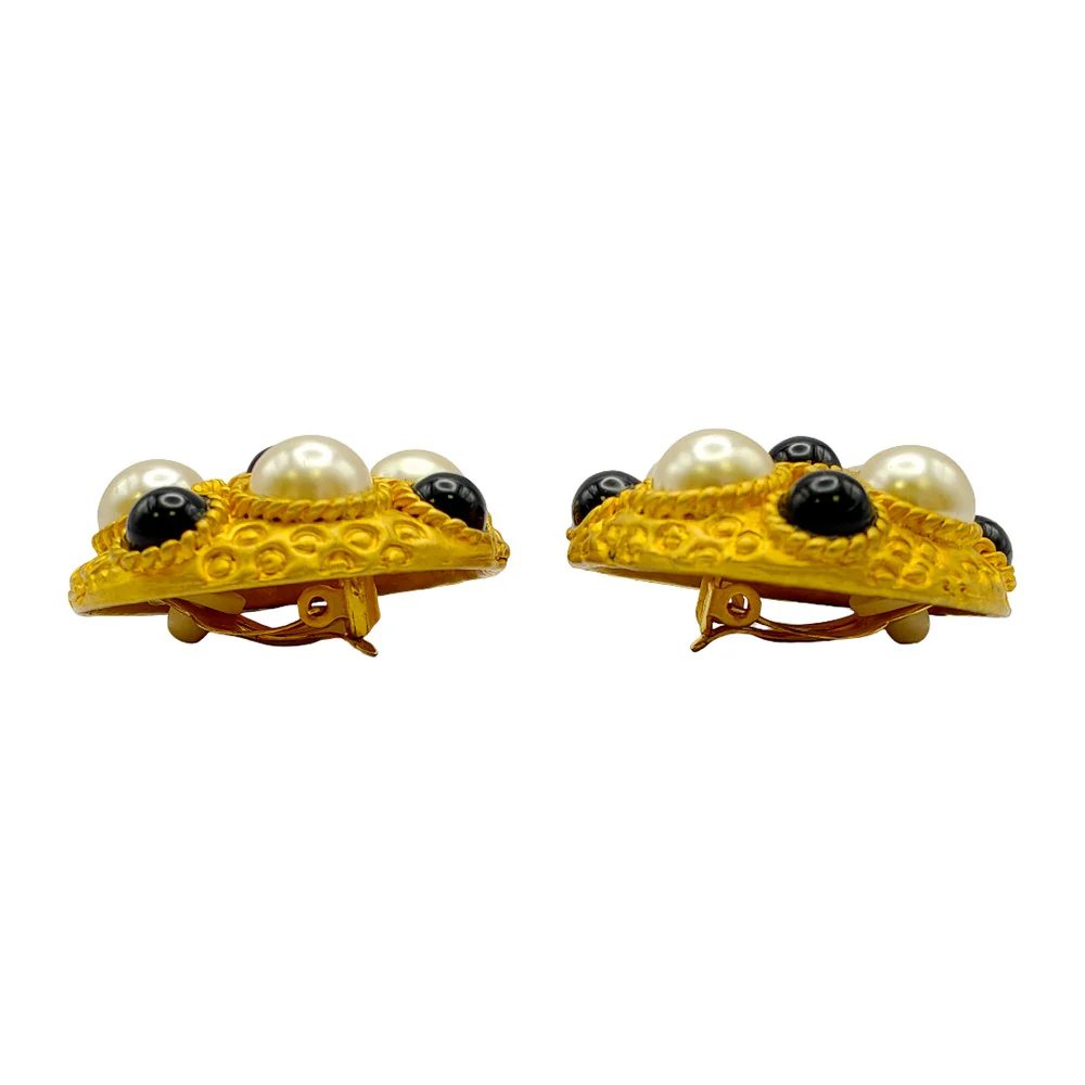 1980's Faux Pearl Earrings - Image 3