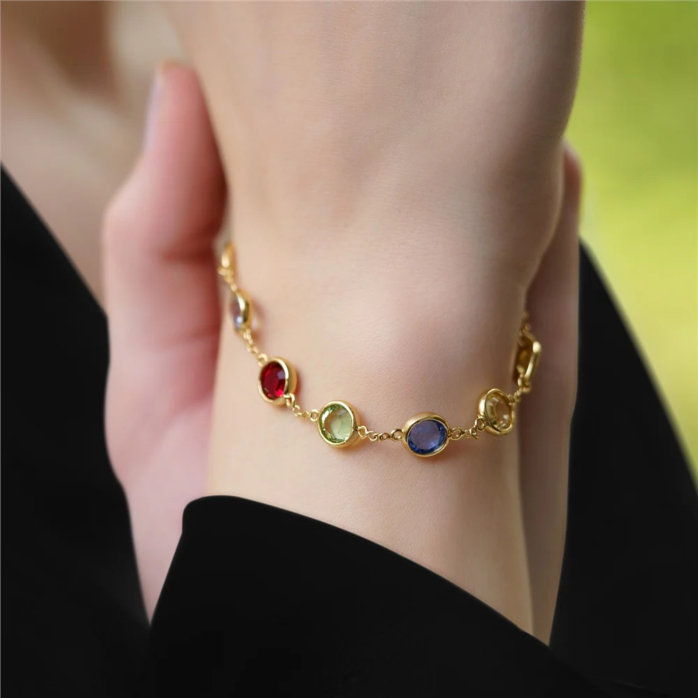 Bracelet with Multi Coloured Stones - Image 2
