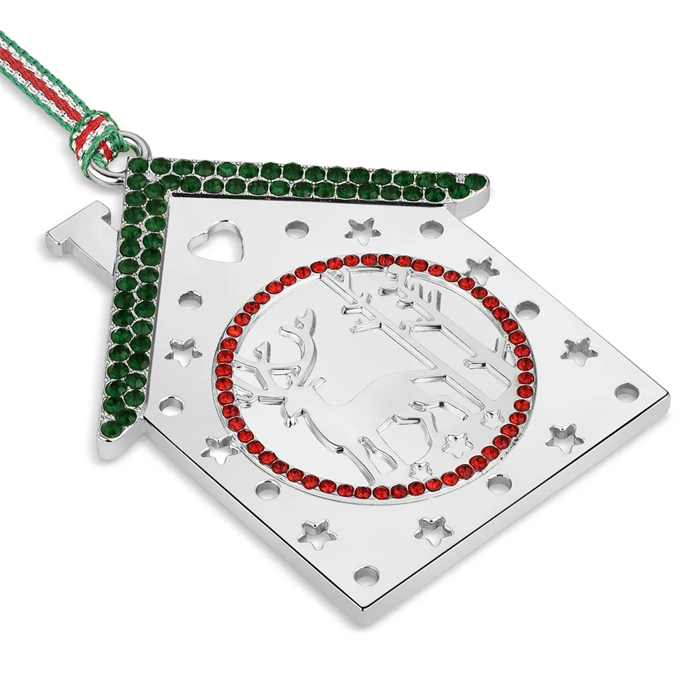 Christmas House with Reindeer Tree Decoration - Image 5