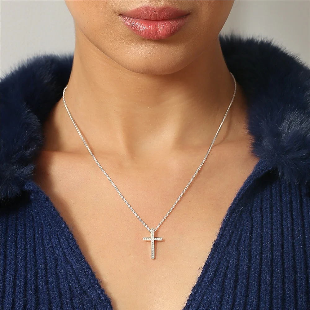 Cross Pendant Clear Stones - Image 2