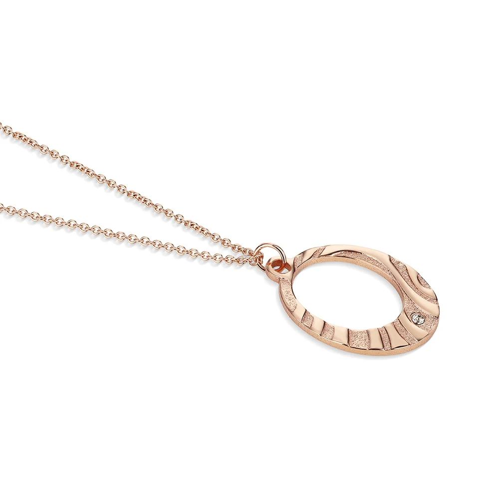 Droplet Etched Pendant with Clear Stone