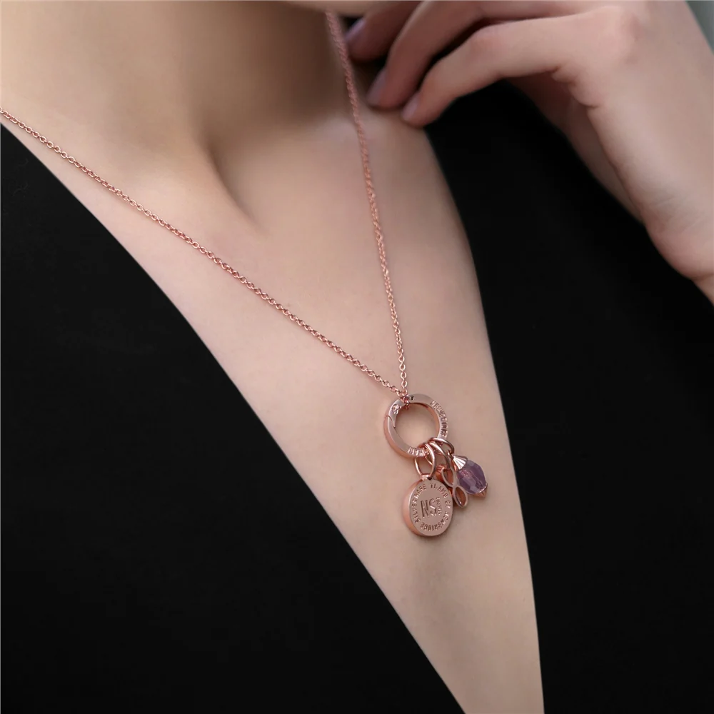 February Birthstone Pendant (Rose Gold) - Image 2