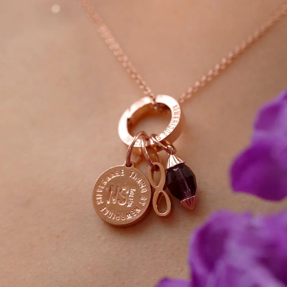 February Birthstone Pendant (Rose Gold) - Image 4
