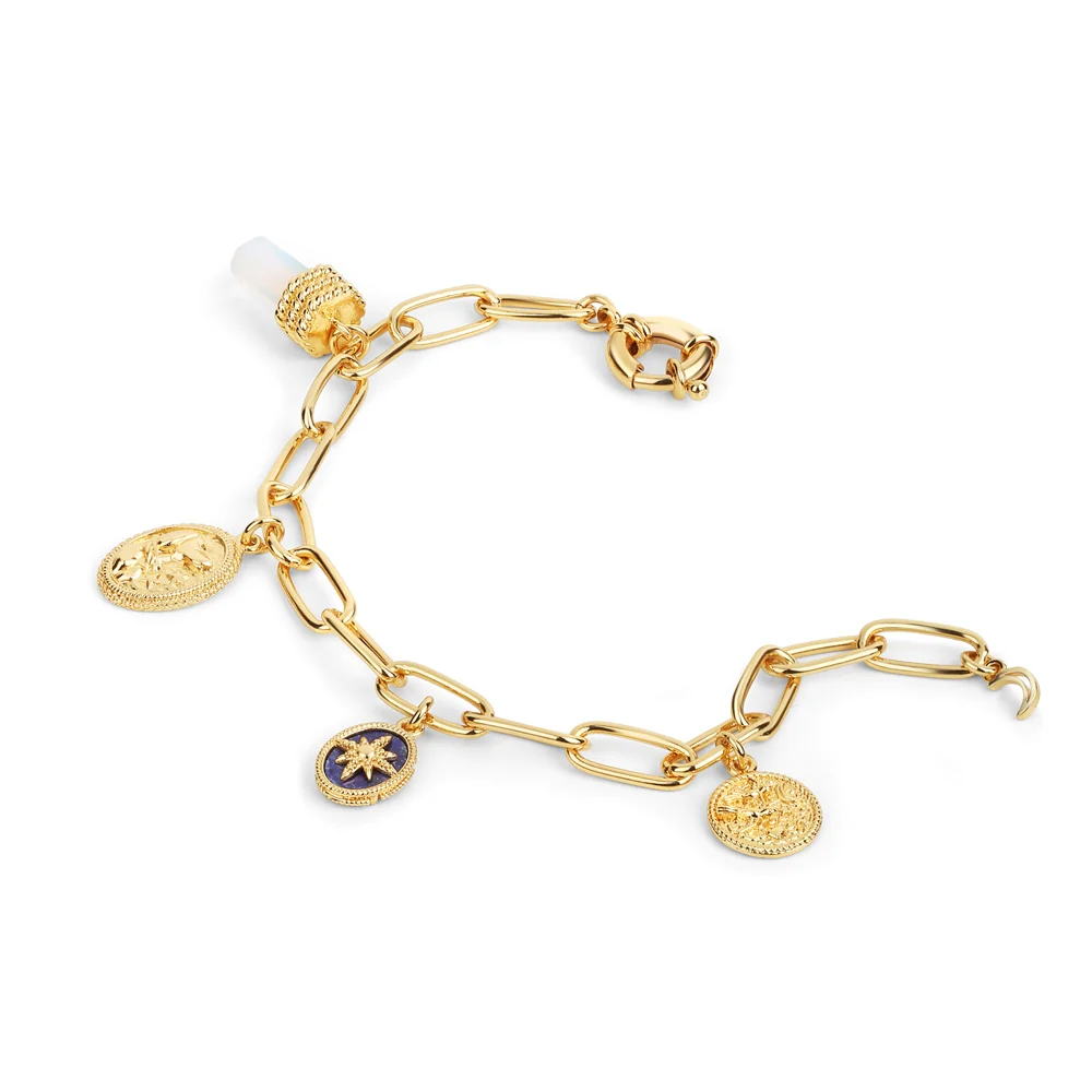 Gold Plated Bracelet with Opalite Charms - Image 4