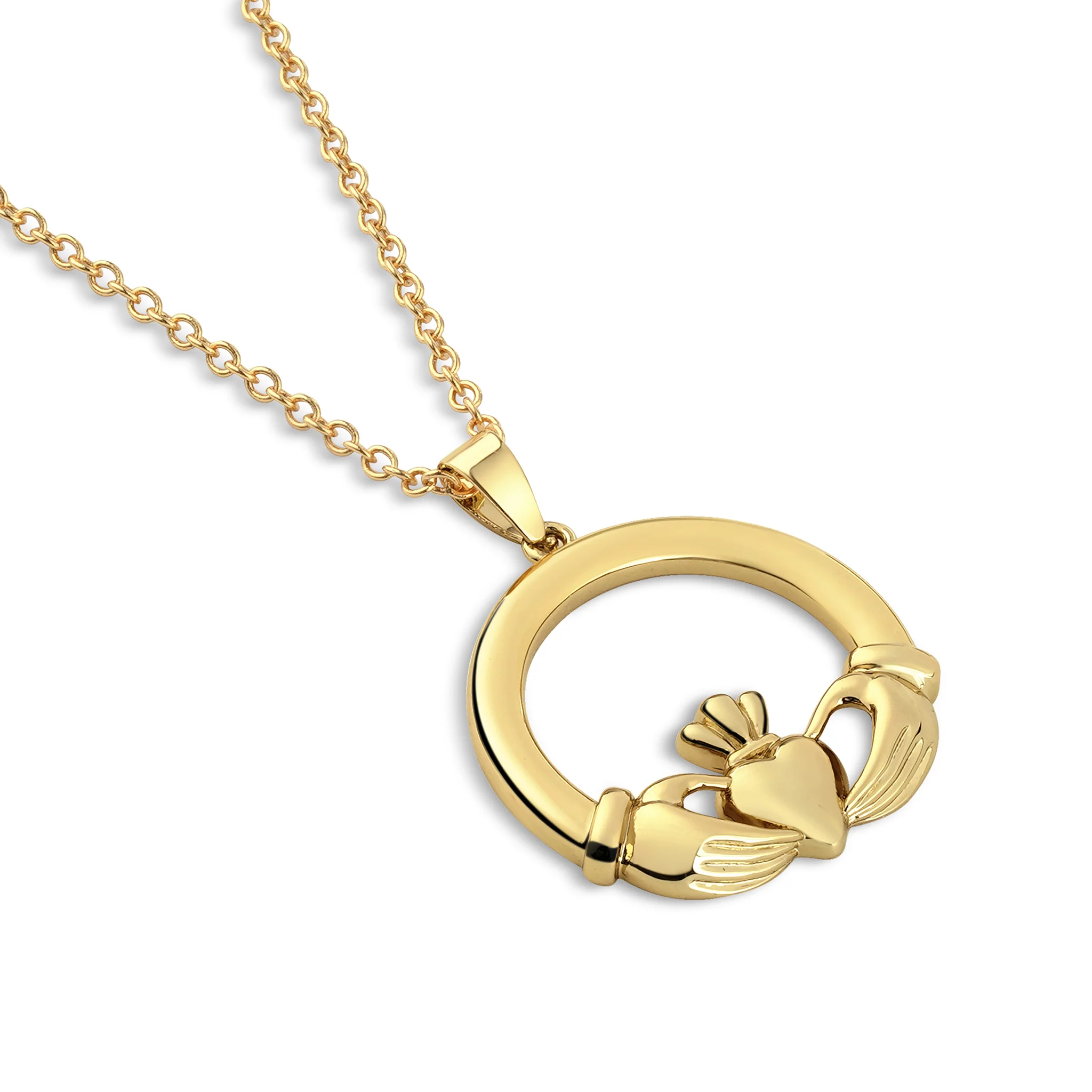 Gold Plated Claddagh Pendant - Image 2