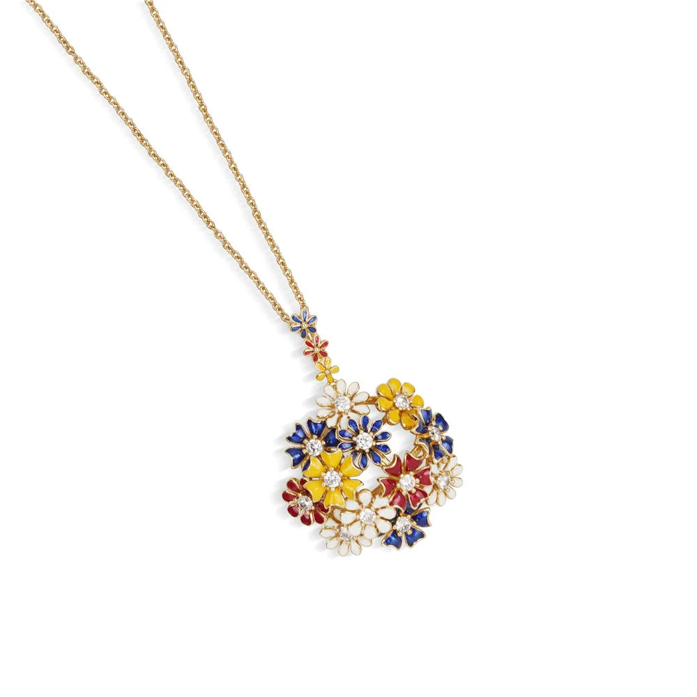 Gold Plated Floral Cluster Pendant - Image 3
