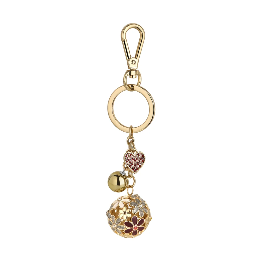 Gold Plated Flower Key Ring - Image 2