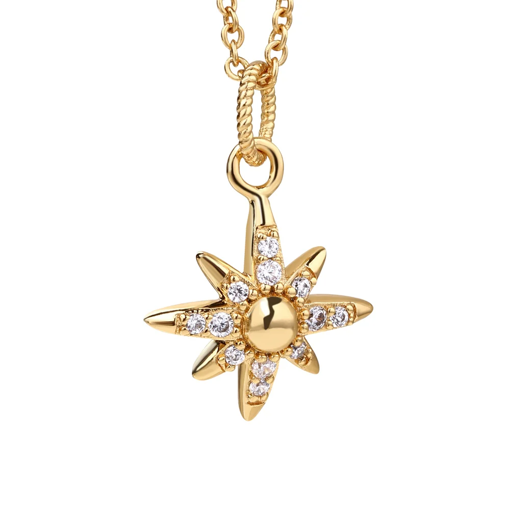 Gold Plated Star Pendant with Clear Stones - Image 3
