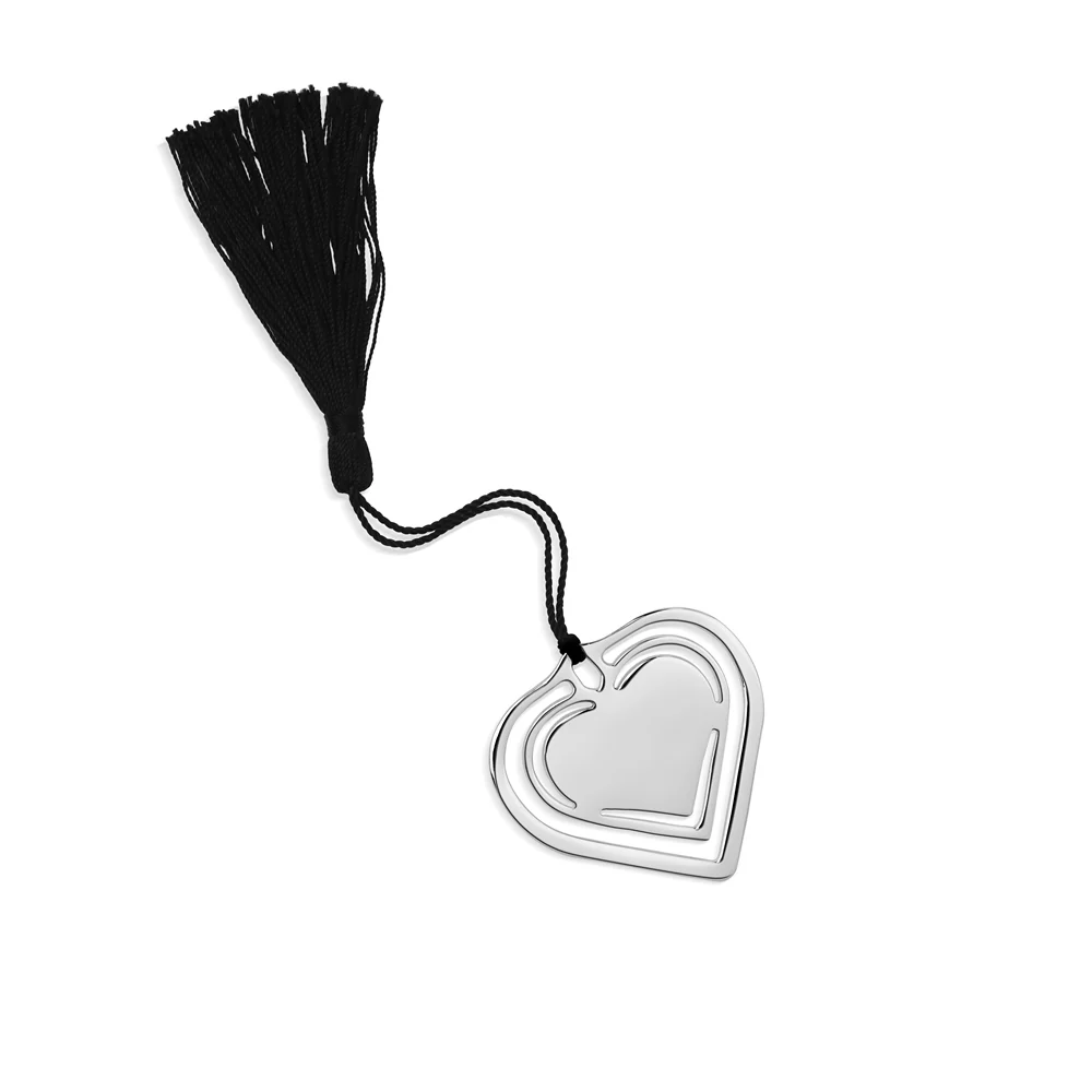 Heart Bookmark Black Tassel - Image 3