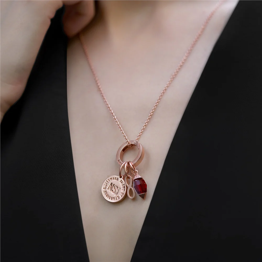 January Birthstone Pendant (Rose Gold) - Image 2