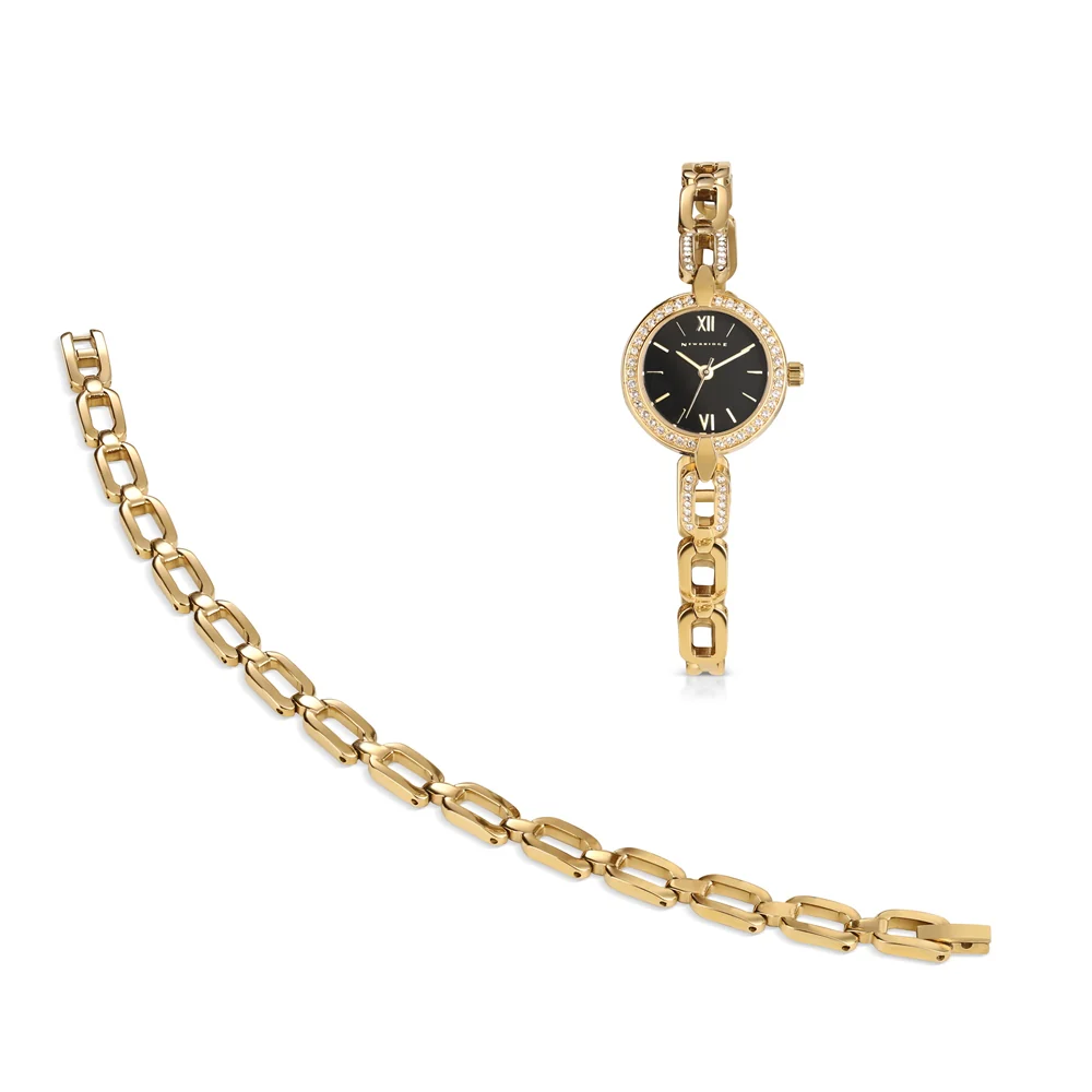 Ladies Watch Black Face with Bracelet Set - Image 5