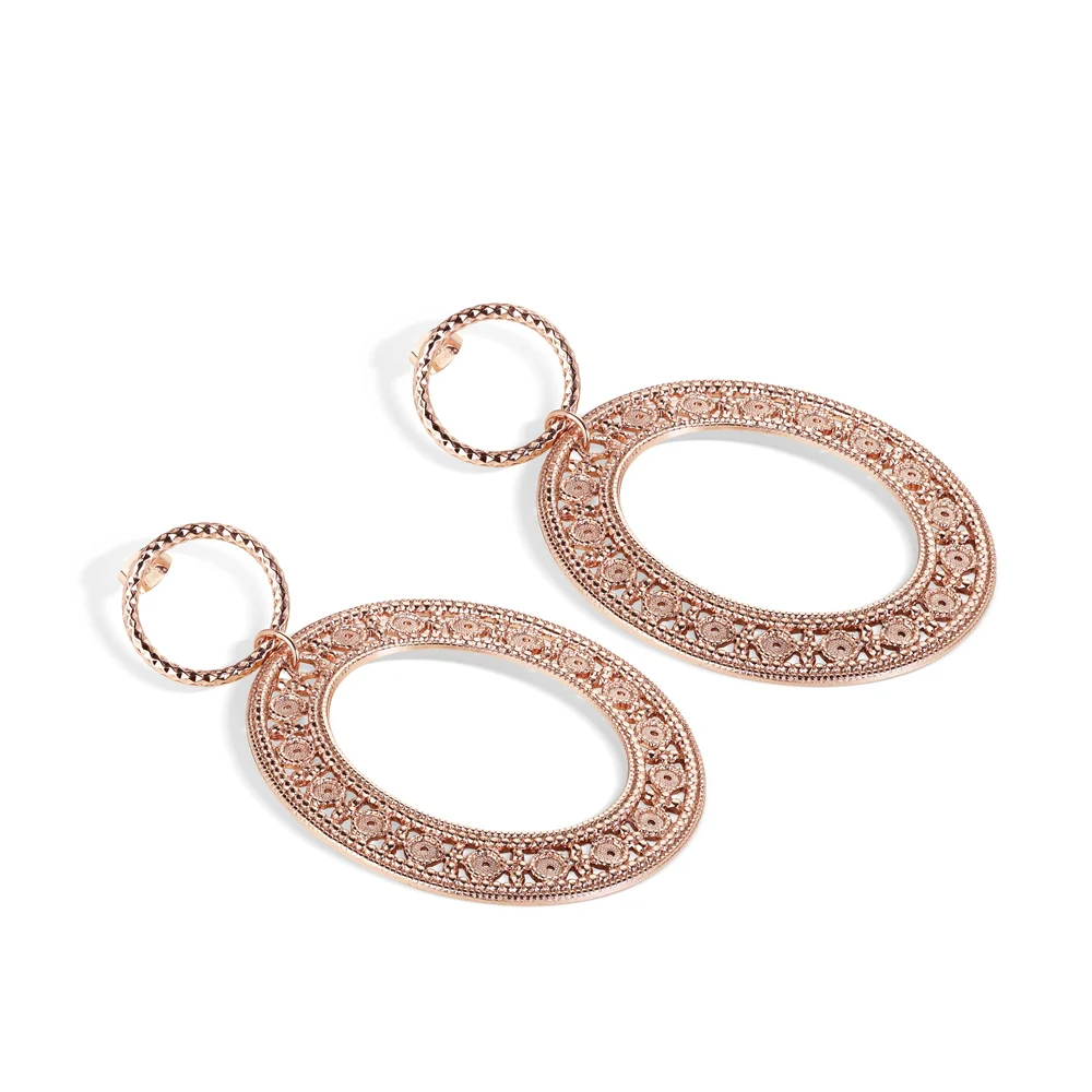 Large Ornate Oval Earrings - Image 3