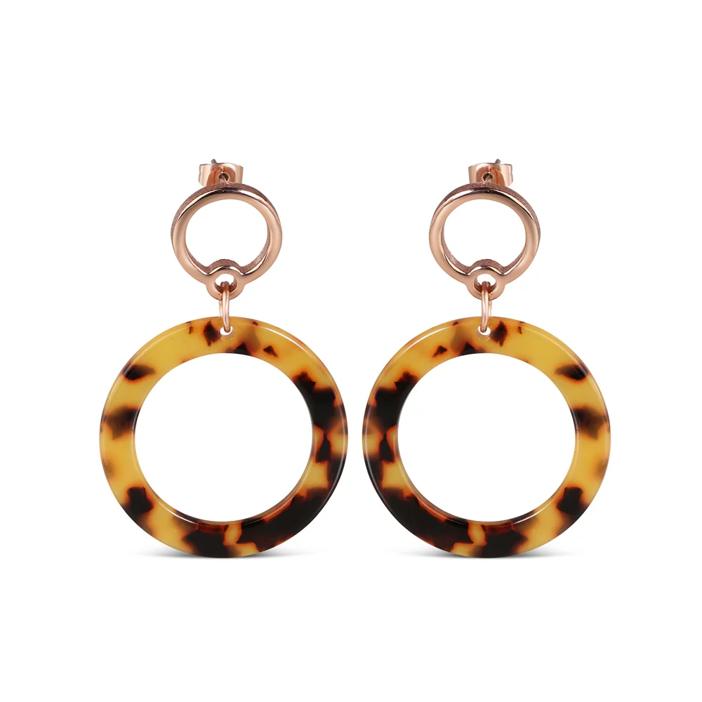 Marbled Tortoise Shell Earrings - Image 3
