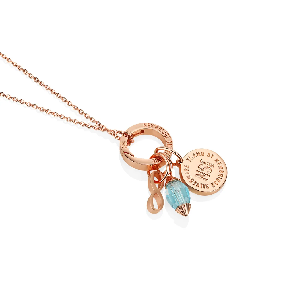 March Birthstone Pendant (Rose Gold) - Image 3