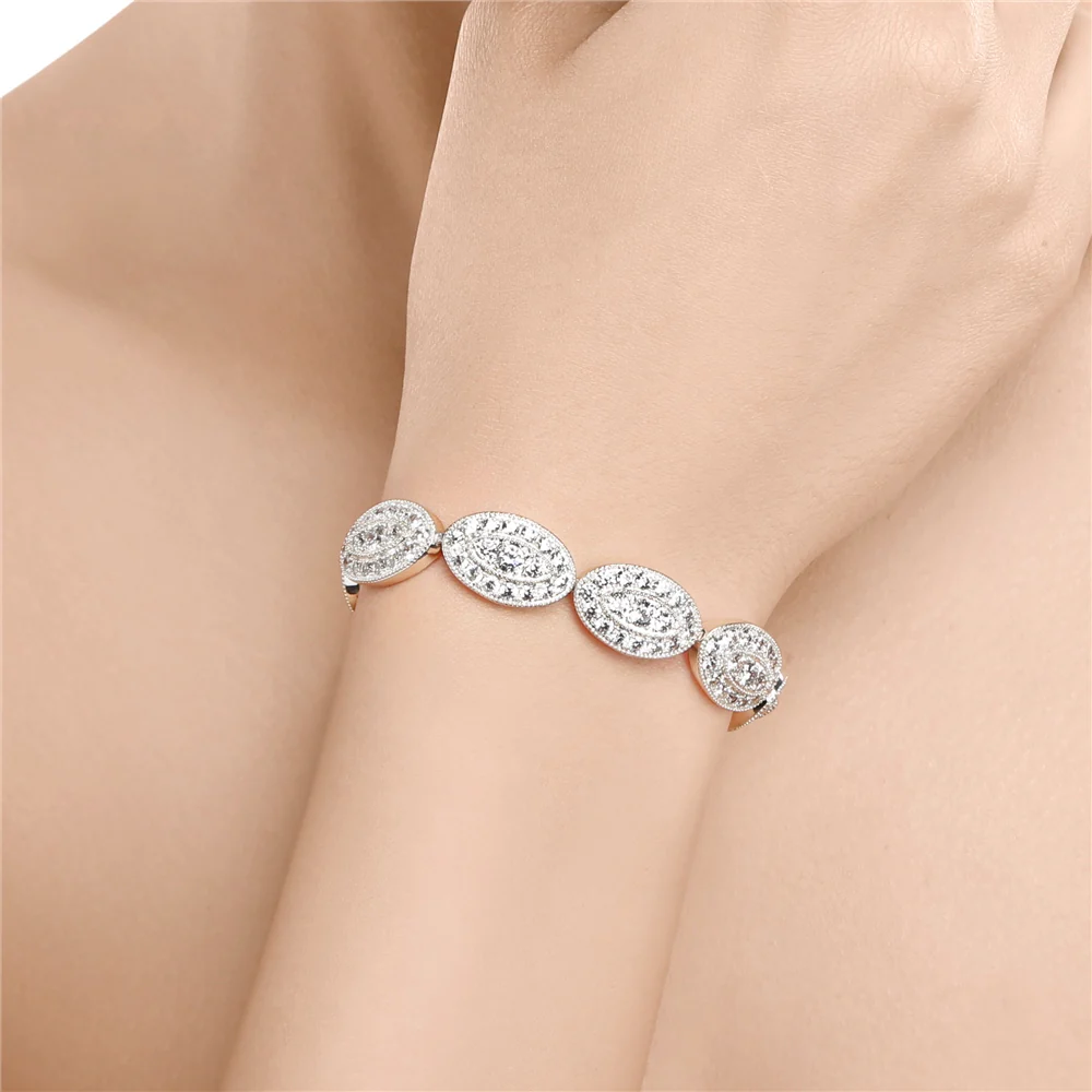 Oval Bracelet with Clear Stones - Image 2