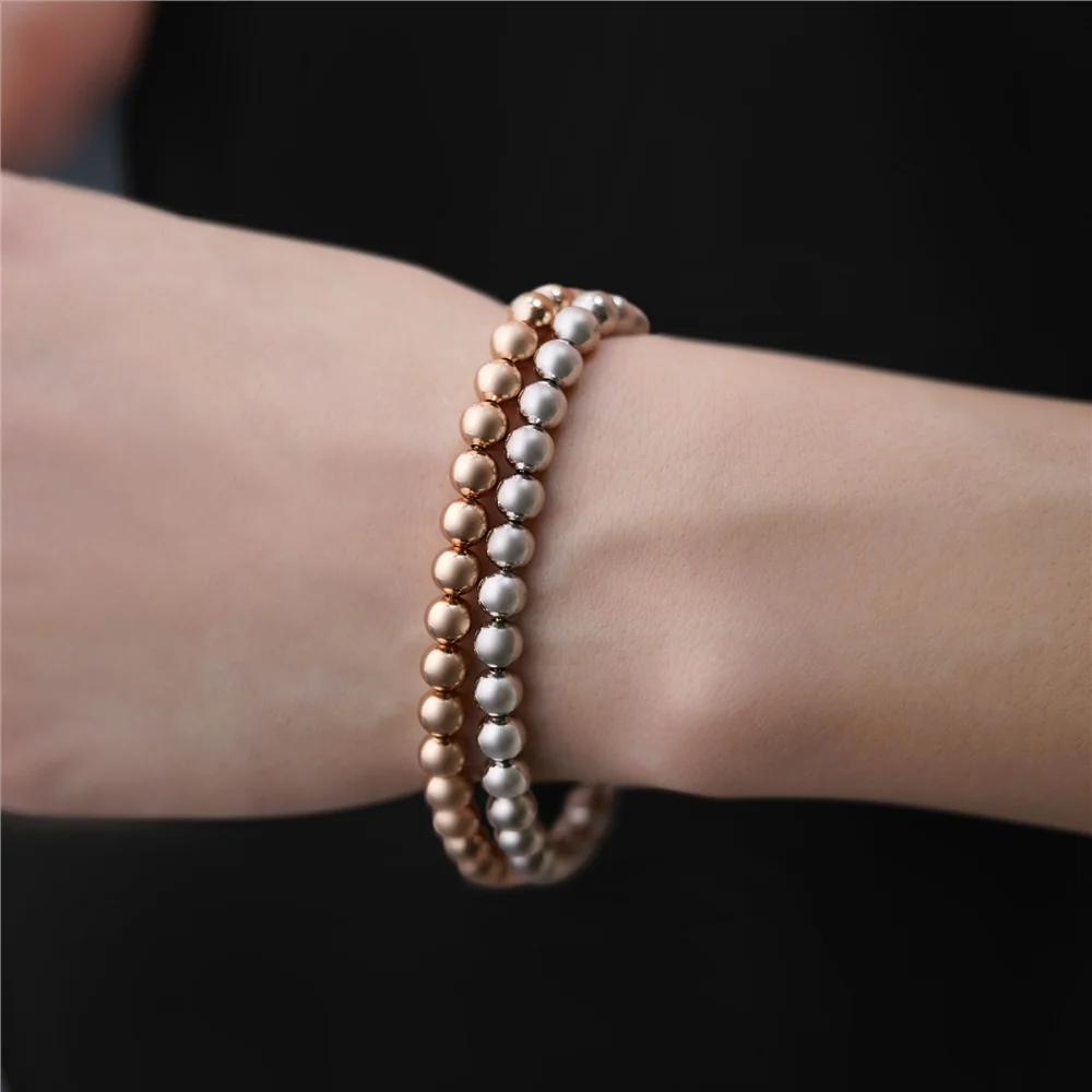 Rose Gold Plate Small Bead Bracelet - Image 3