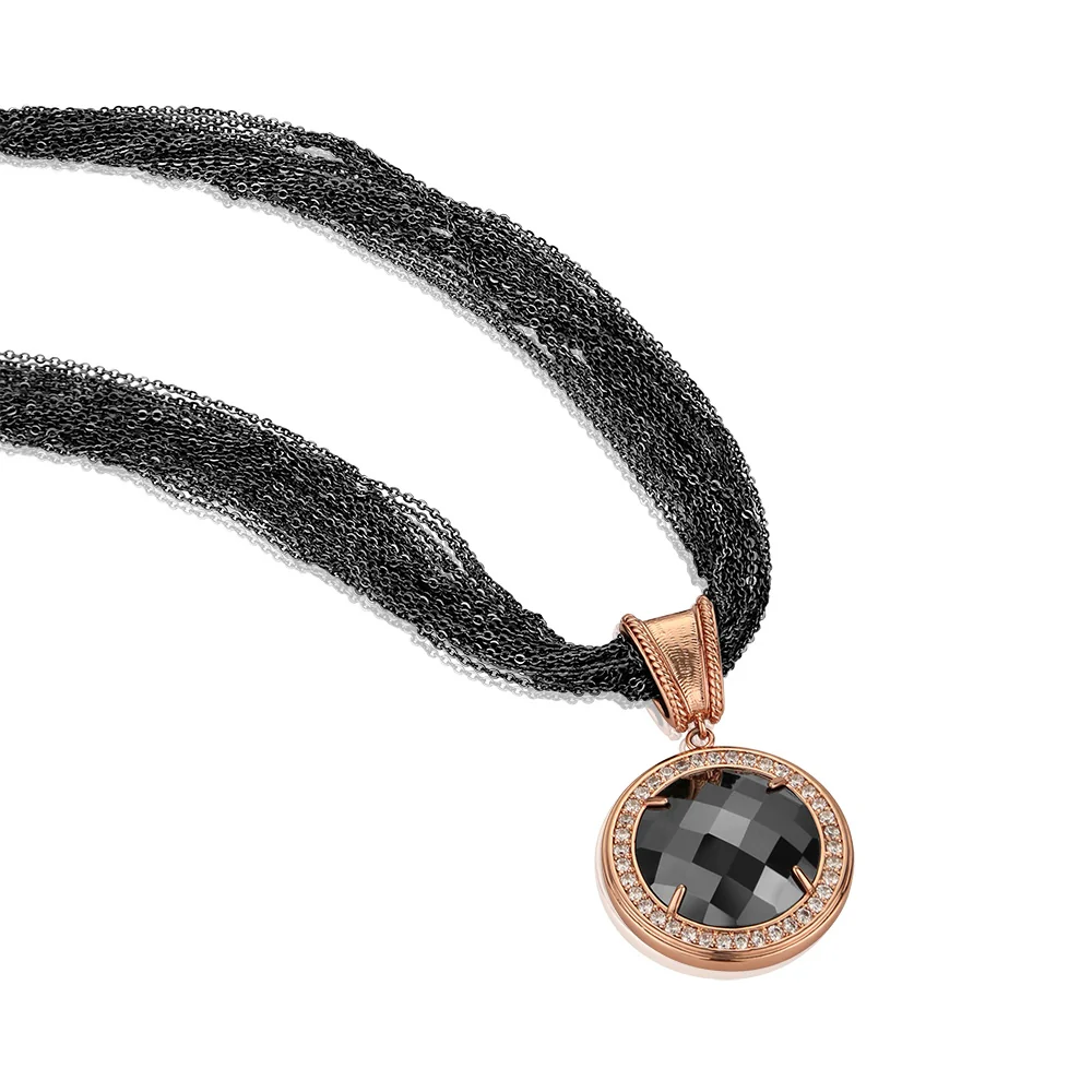 Rose Gold Plated Multi Chain Necklace - Image 3