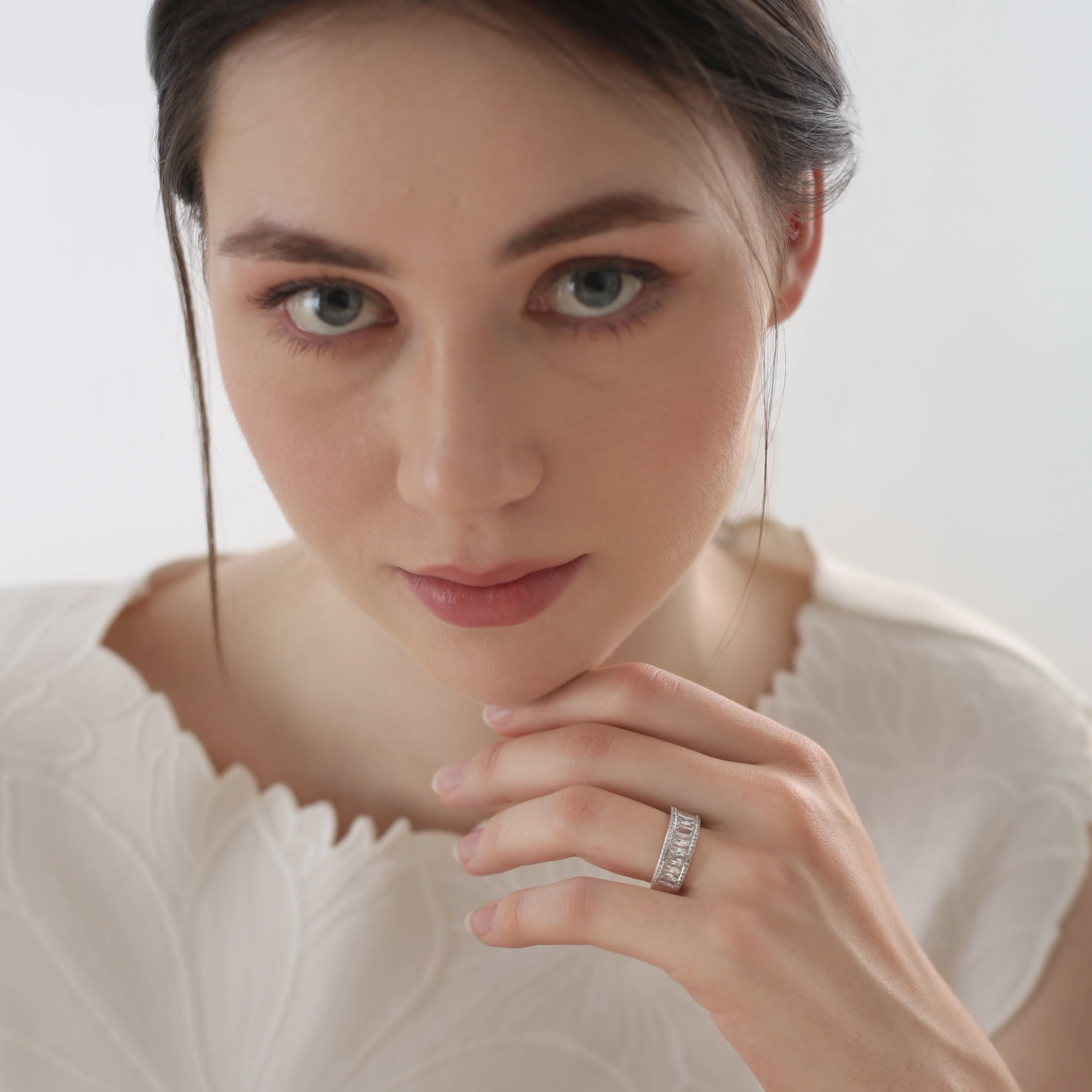 Silver Plated Baguette CZ Ring - Image 2