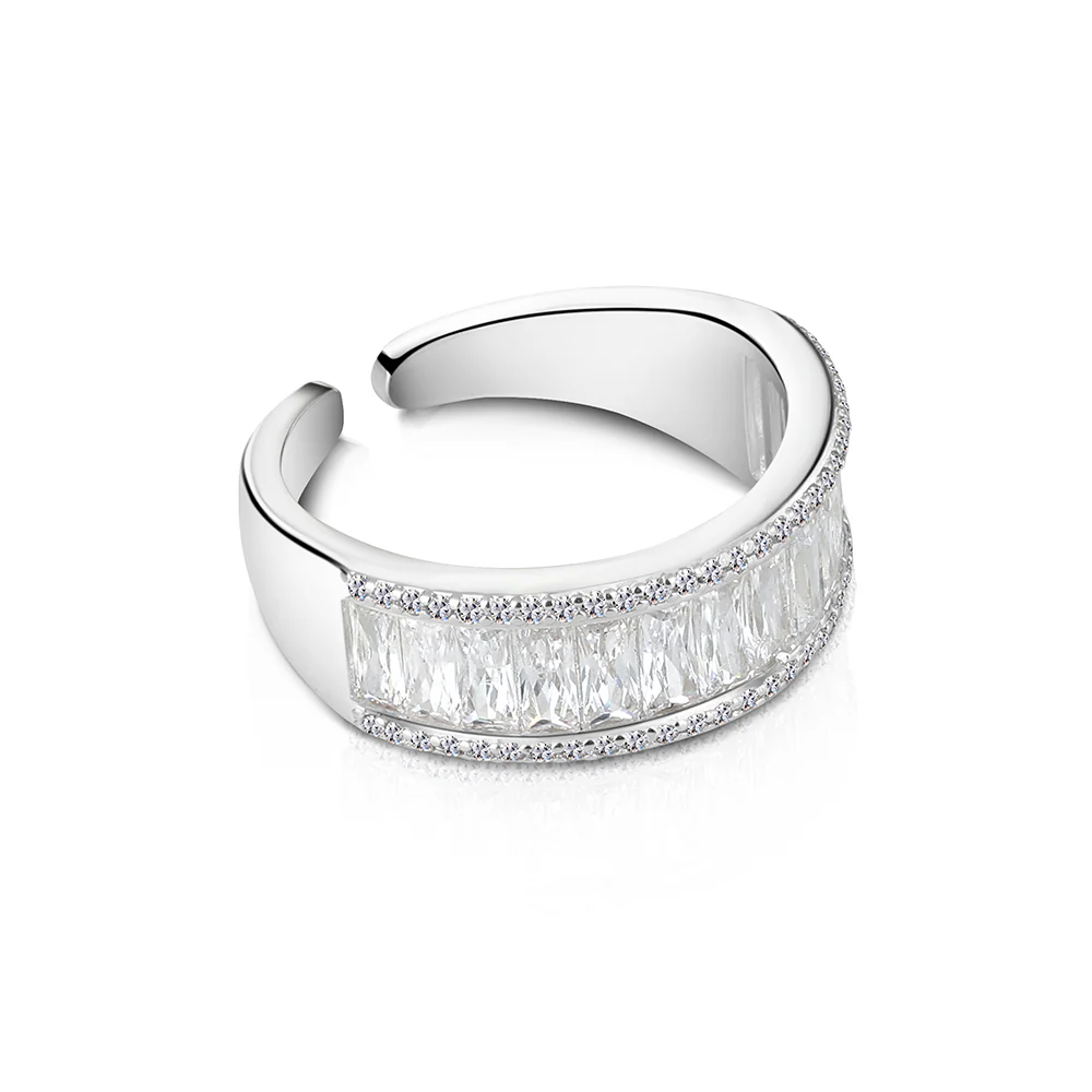 Silver Plated Baguette CZ Ring - Image 3