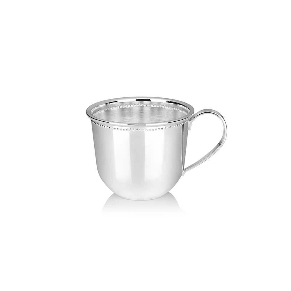 Silver Plated Beaded Christening Cup - Image 3