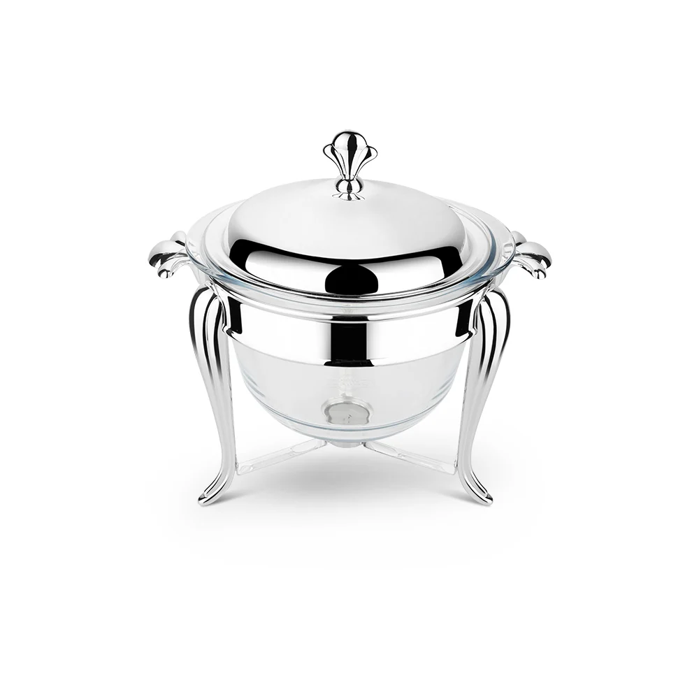 Silver Plated Glass 4L Round Warmer and Ladle - Image 3