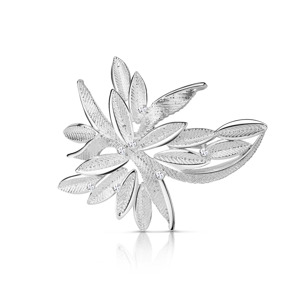 Silver Plated Leaf Brooch - Image 3