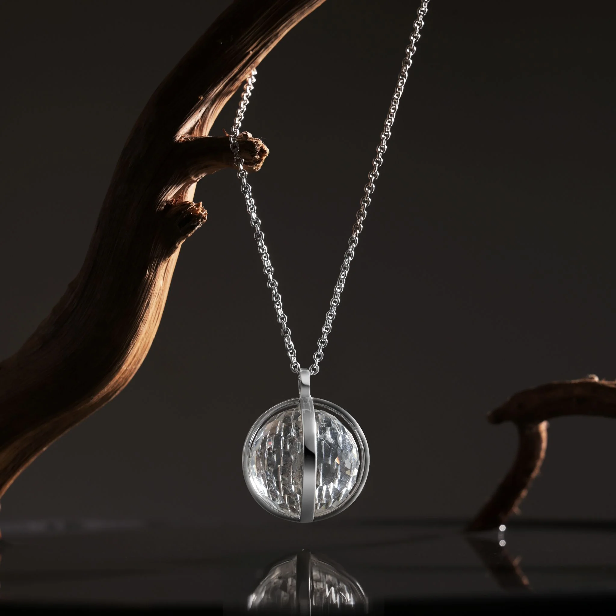 Silver Plated Sphere Pendant - Image 2