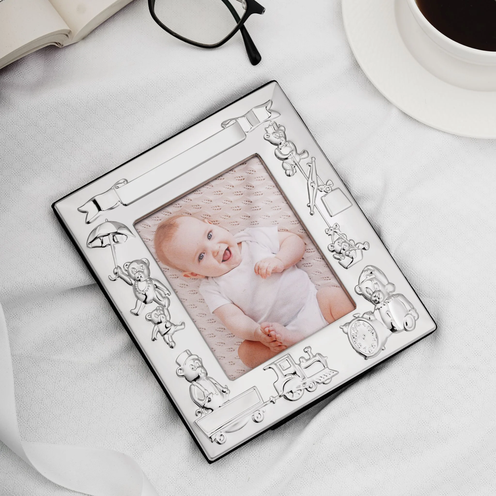 Silver Plated Teddy Bear Frame 3x5 - Image 2