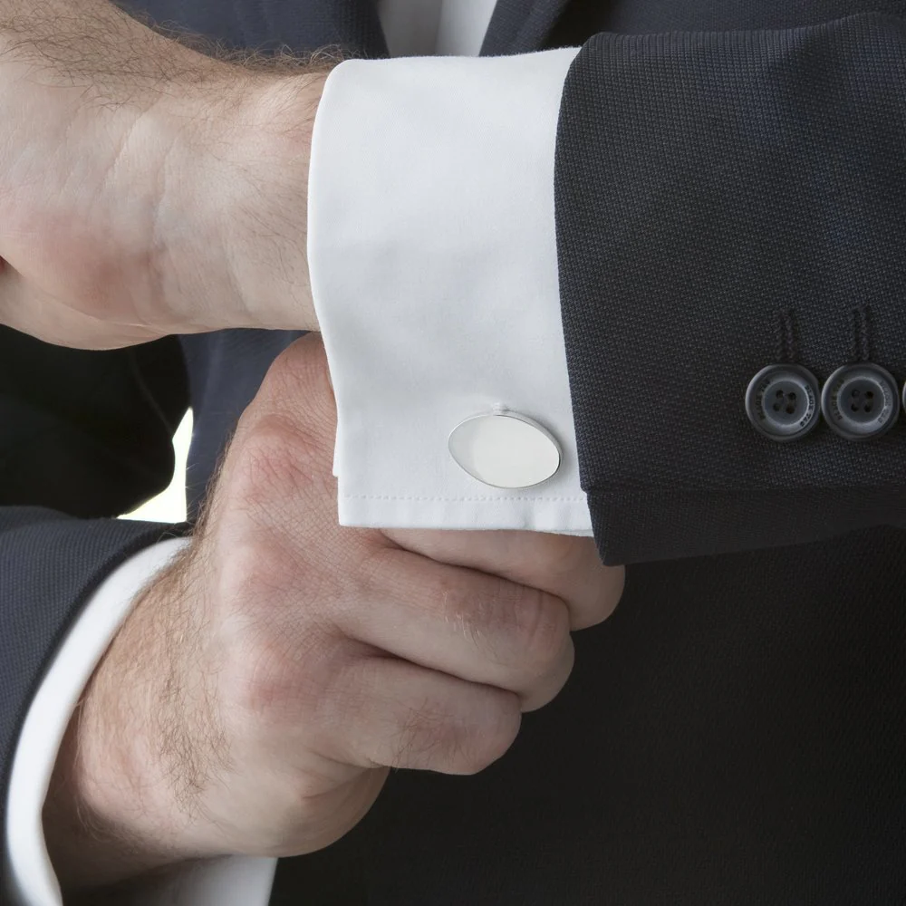 Silverplate Oval Cufflinks - Image 3