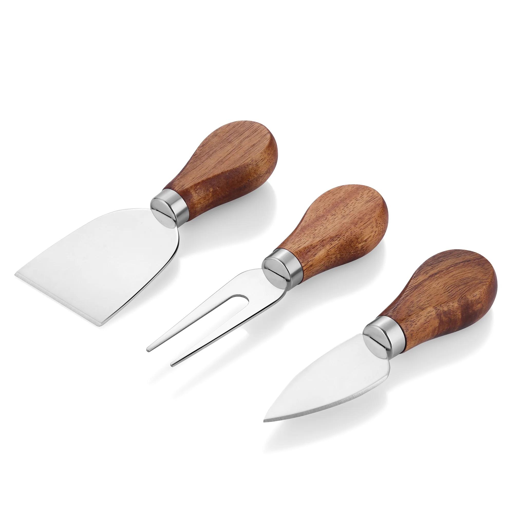 Stainless Steel Cheese Set with Wooden Handle - Image 3