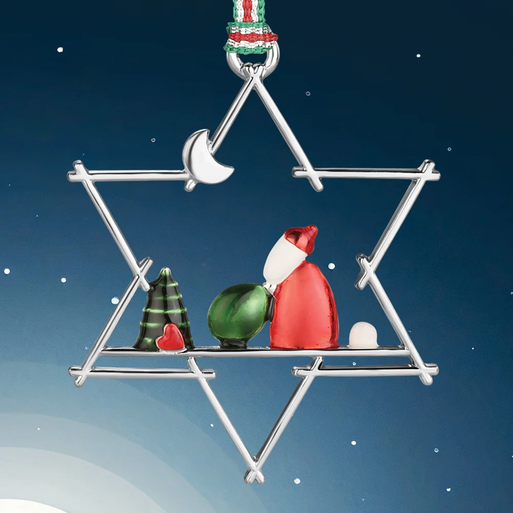 Star with Santa Christmas Tree Decoration - Image 2