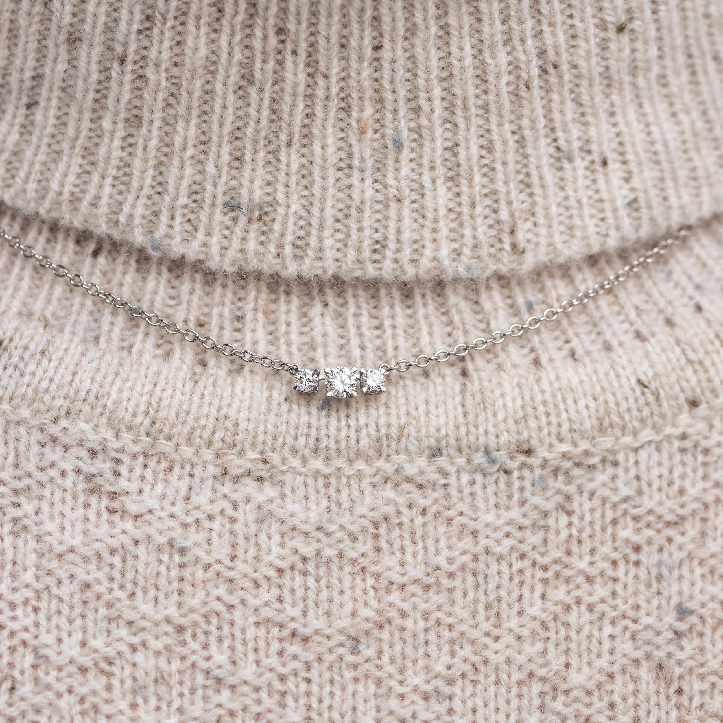 Sterling Silver 3-Stone Lab Grown Diamond Pendant 0.4ct - Image 5