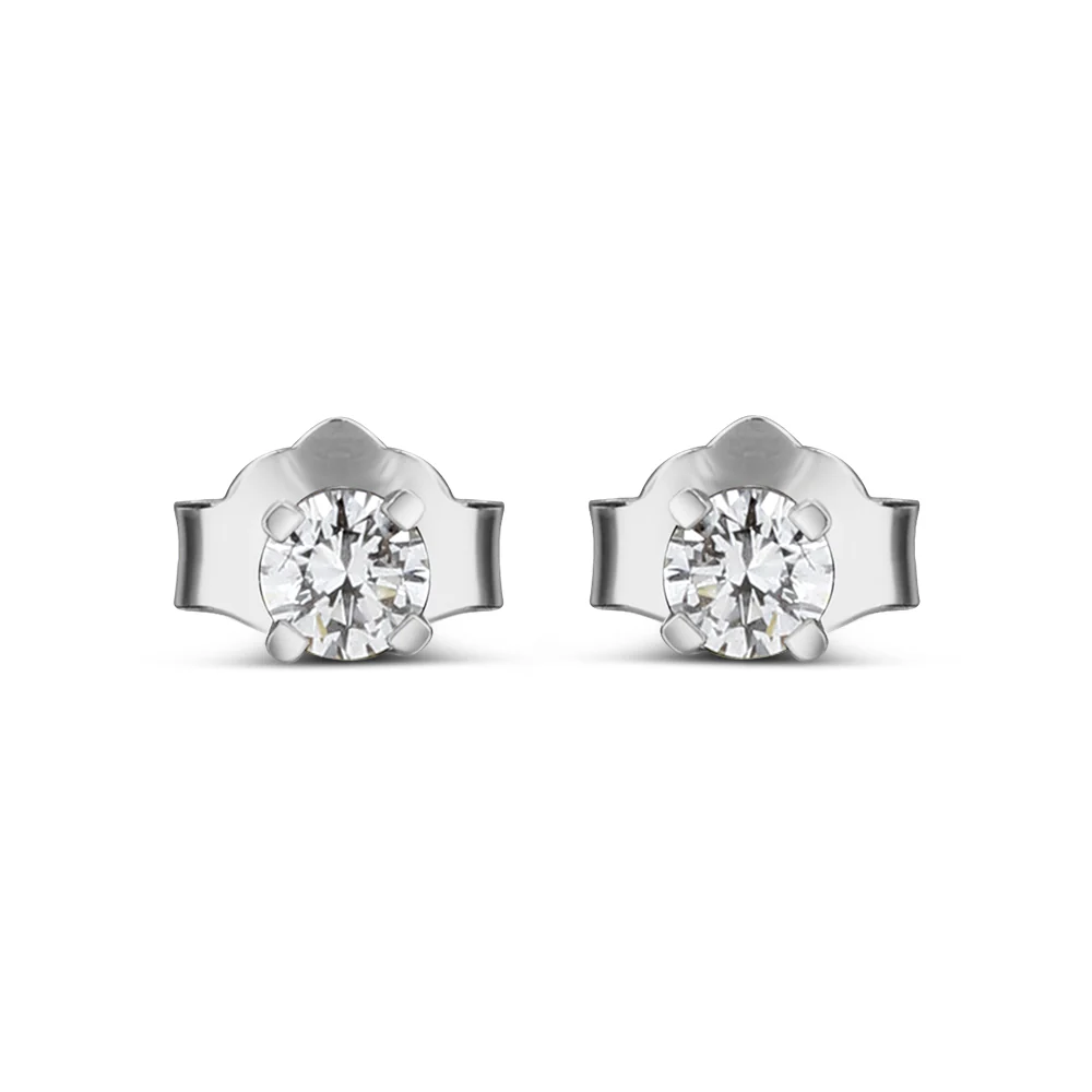 Sterling Silver 4 Claw Lab Grown Diamond Earrings 0.2ct