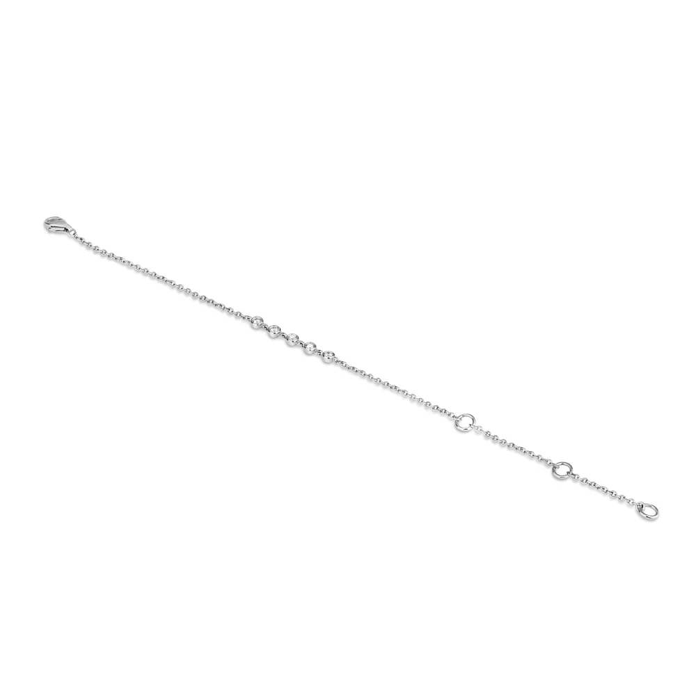 Sterling Silver Bezel Set Lab Grown Diamond Bracelet 0.15ct - Image 3