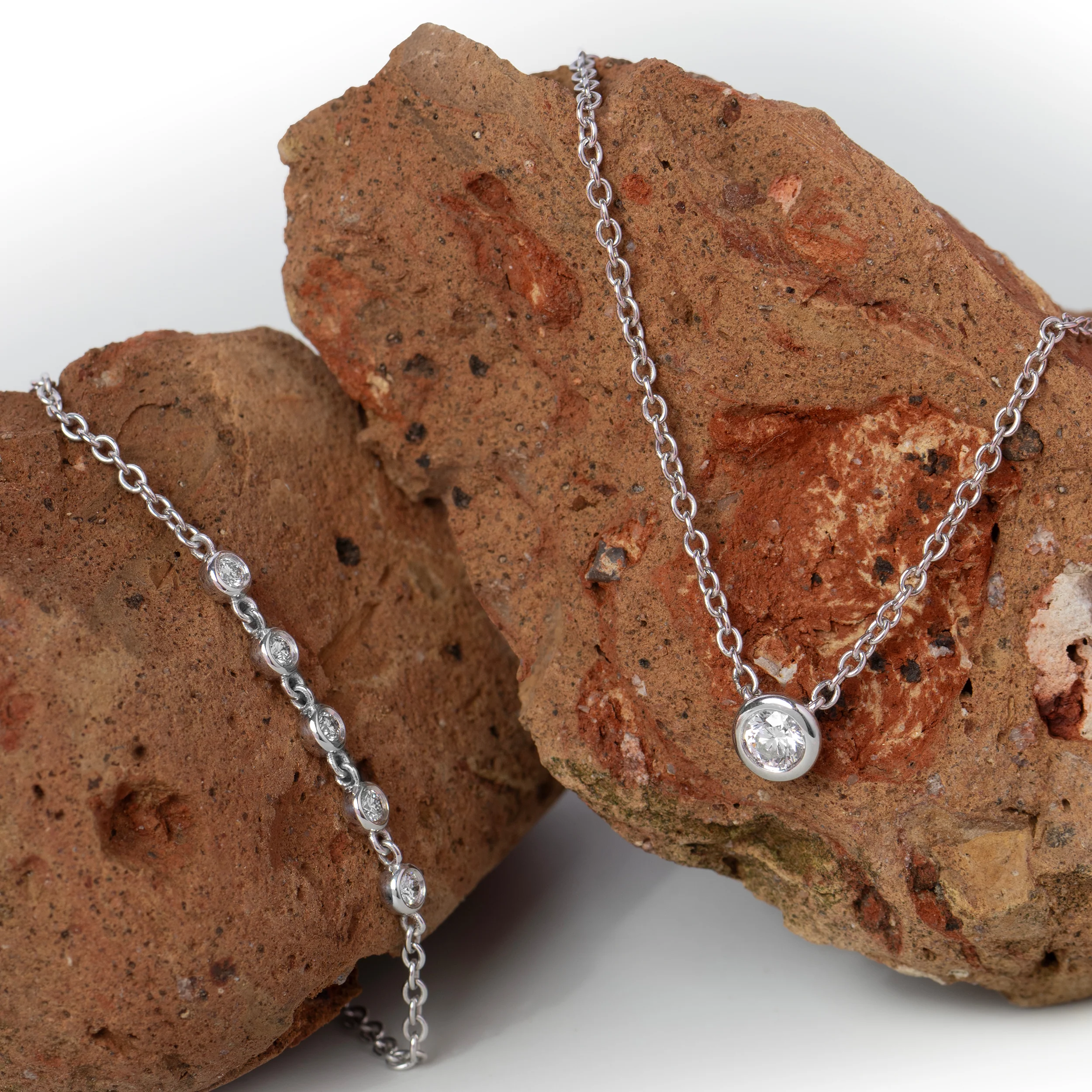 Sterling Silver Bezel Set Lab Grown Diamond Bracelet 0.15ct - Image 6