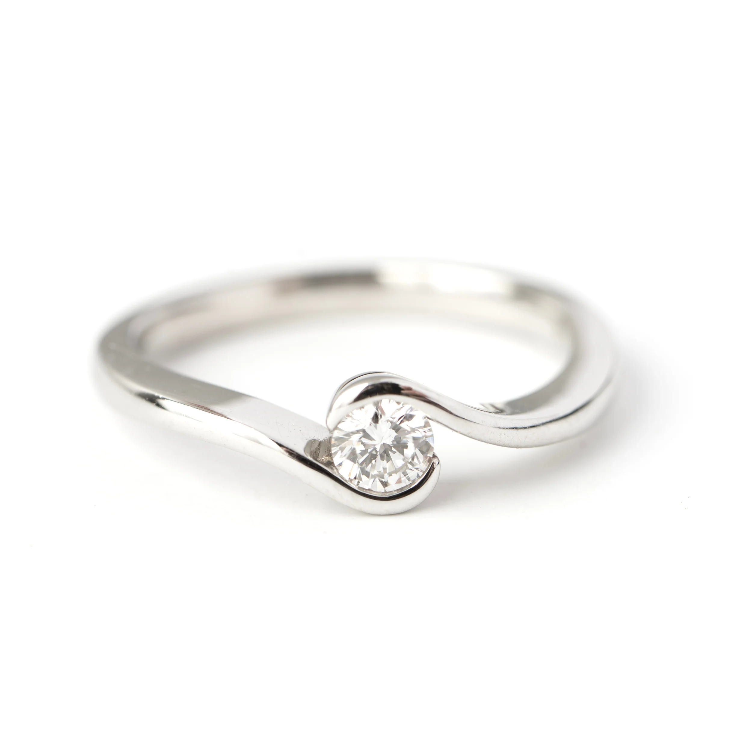 Sterling Silver Channel Set Lab Grown Diamond Ring 0.2ct Size L - Image 7