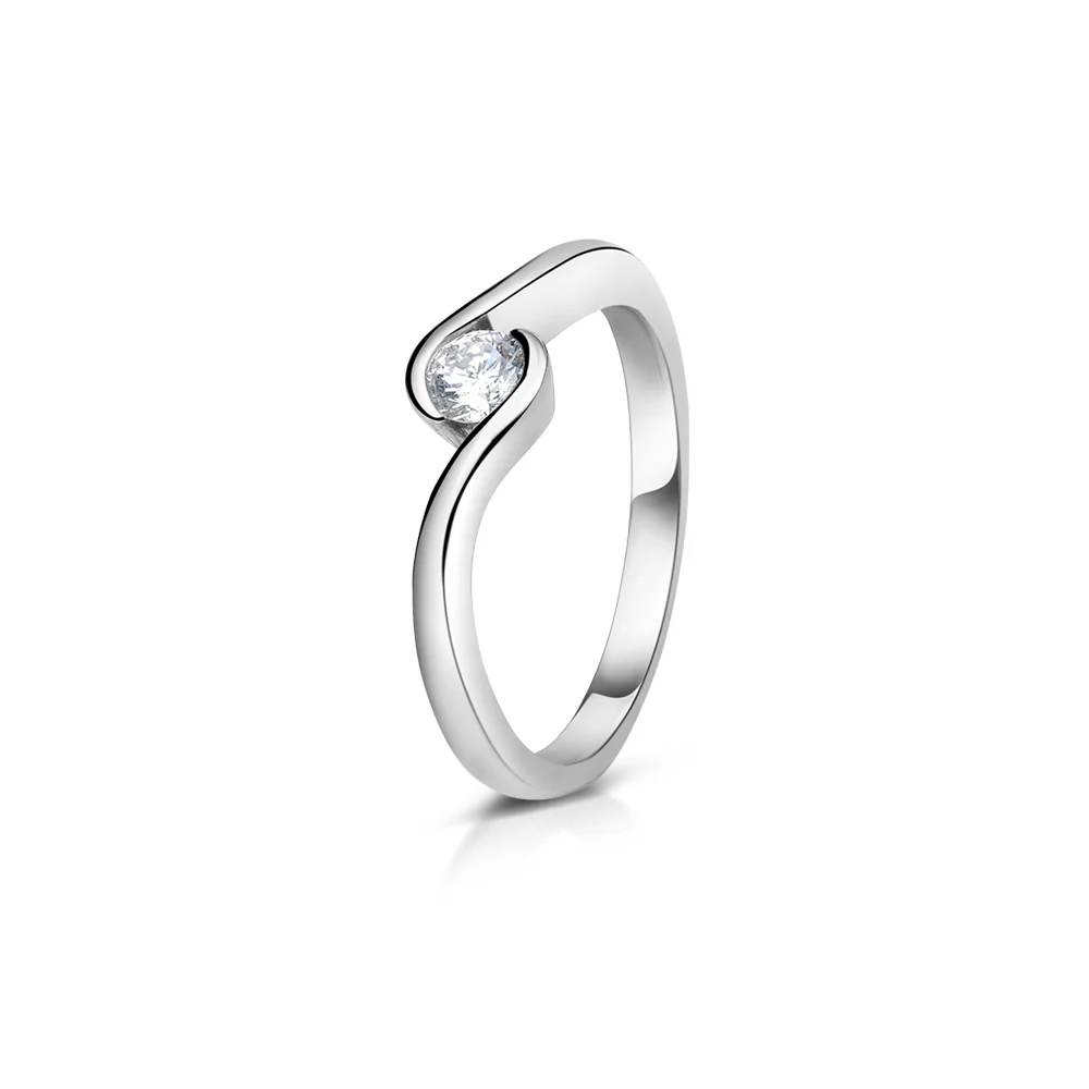 Sterling Silver Channel Set Lab Grown Diamond Ring 0.2ct Size N - Image 5