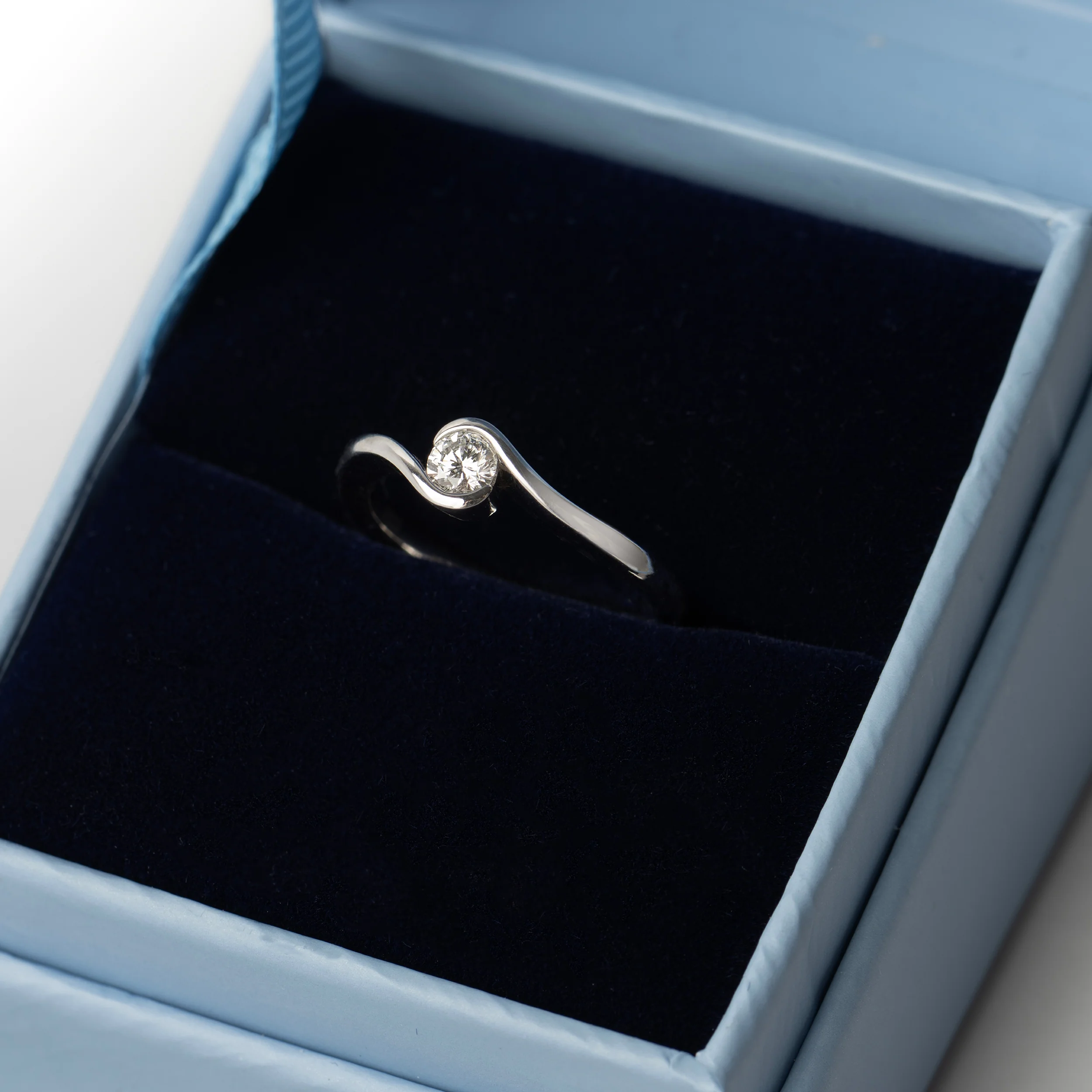 Sterling Silver Channel Set Lab Grown Diamond Ring 0.2ct Size N - Image 6