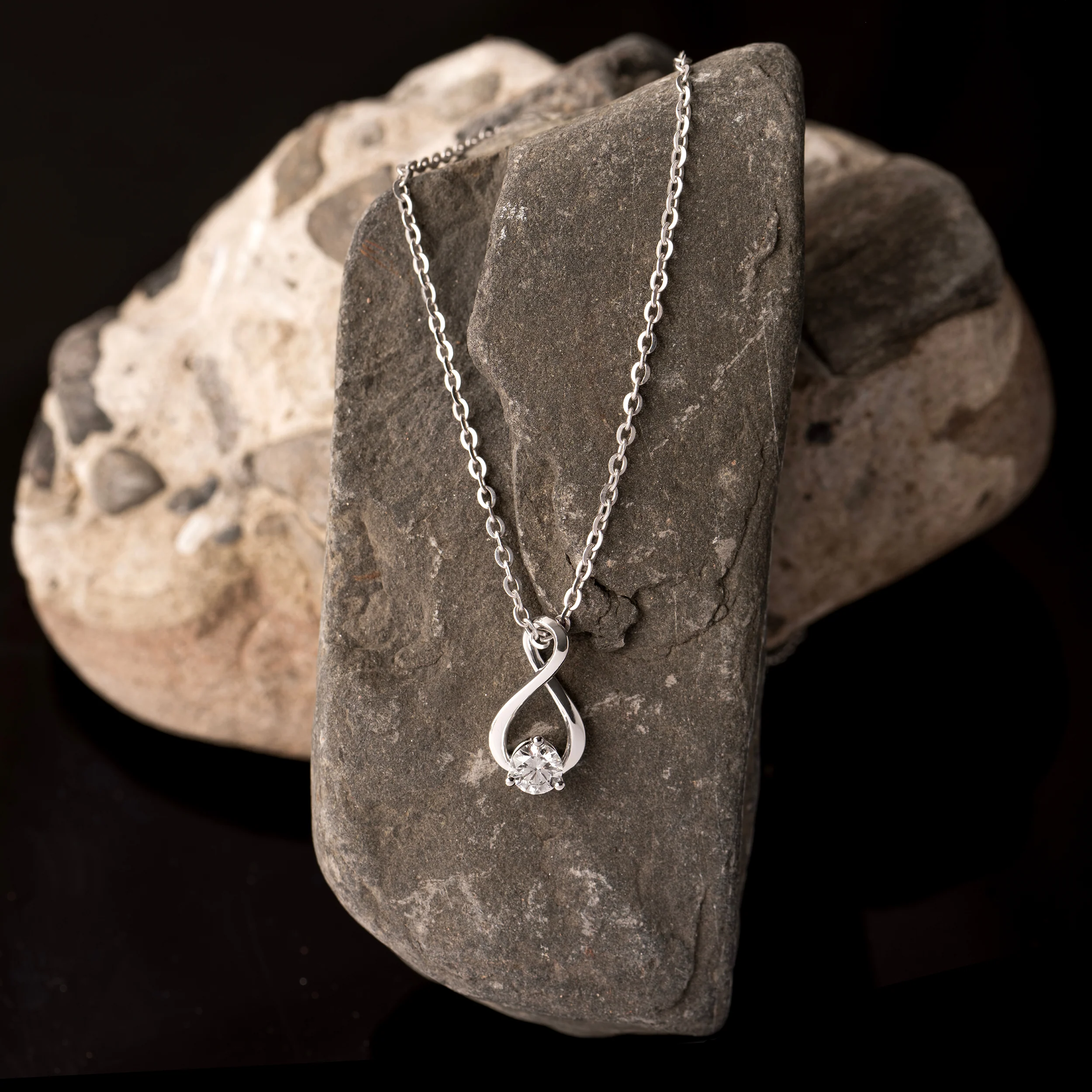 Sterling Silver Lab Grown Diamond Infinity Pendant 0.3ct - Image 5