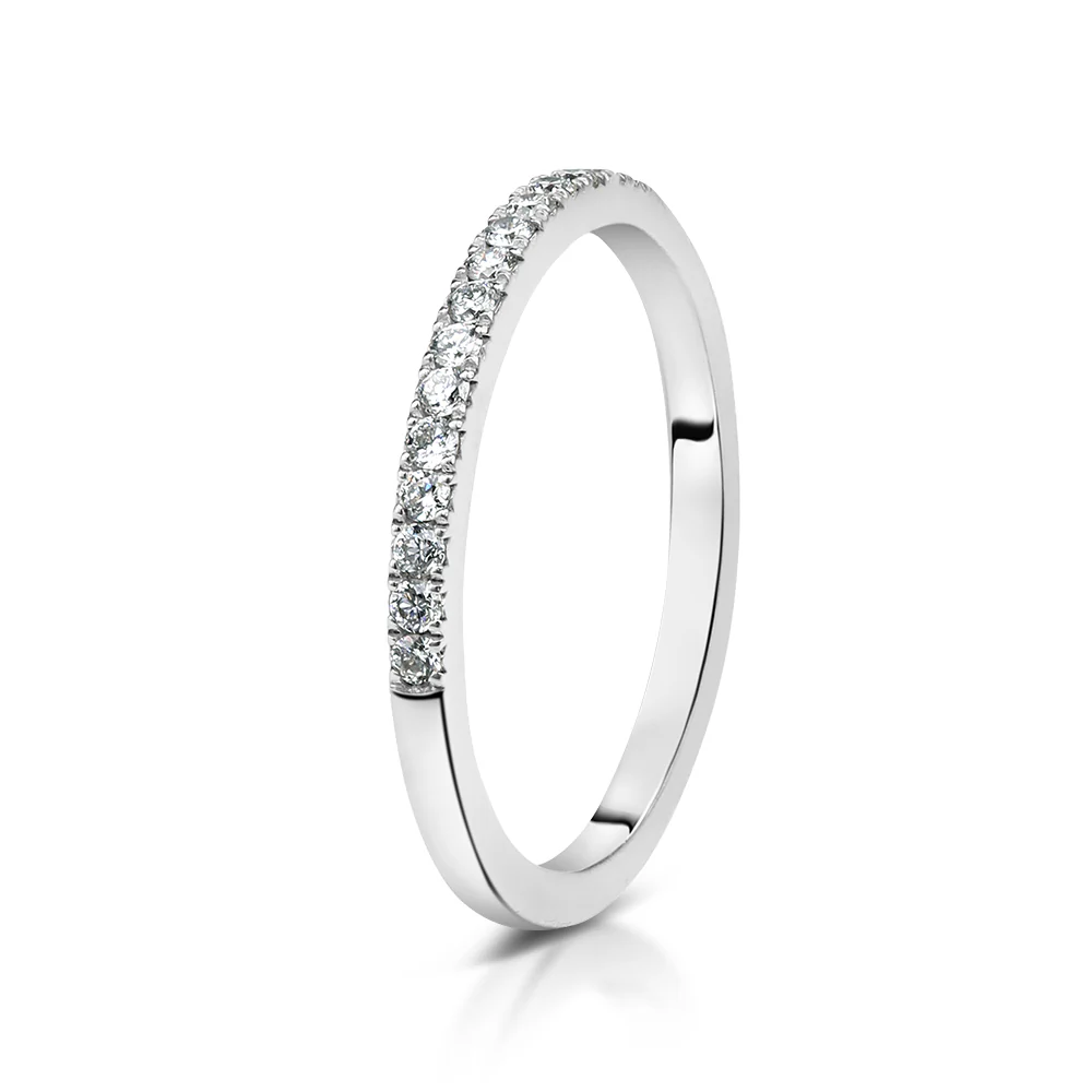 Sterling Silver Pavé Lab Grown Diamond Ring 0.35ct Size L - Image 5
