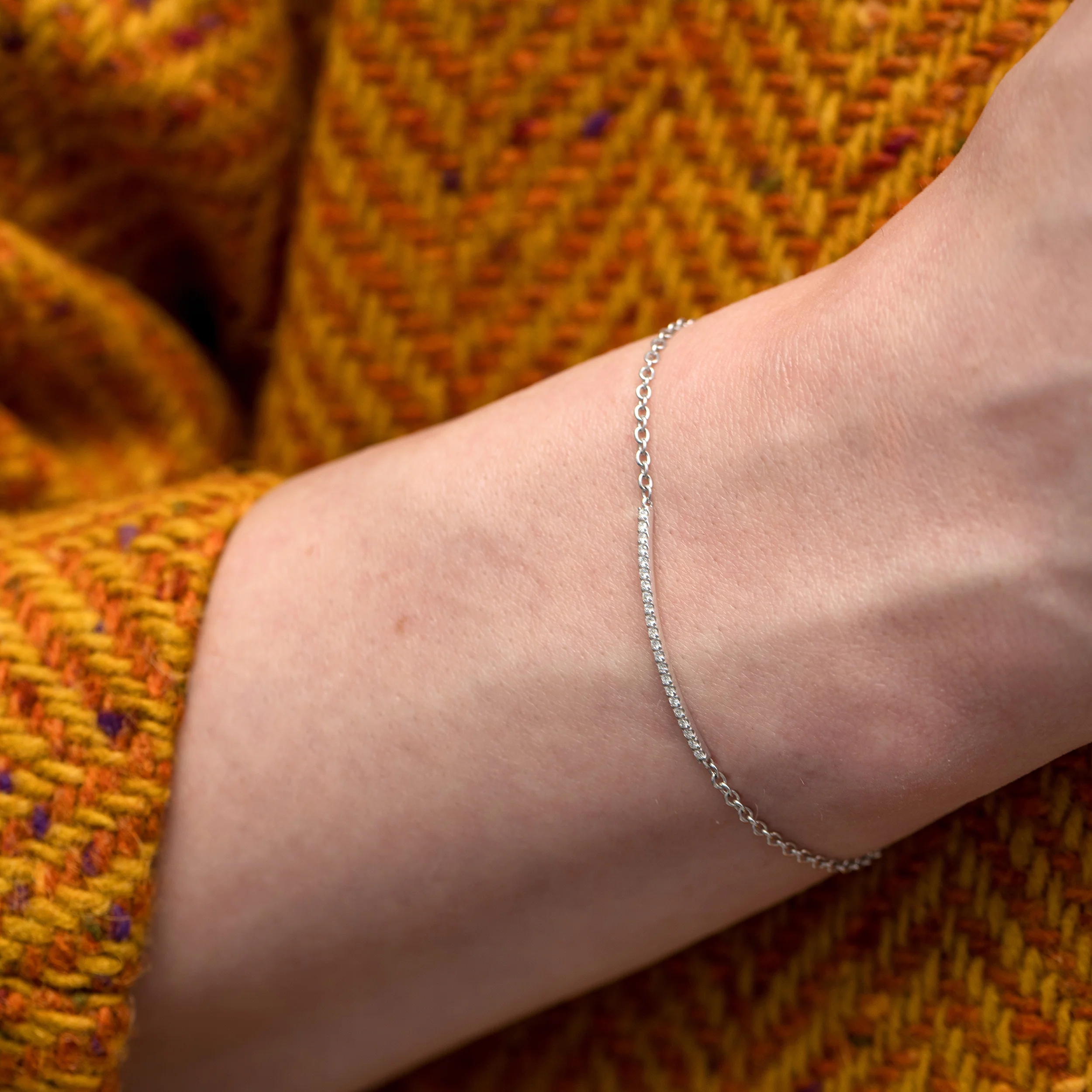 Sterling Silver Pavé Set Lab Grown Diamond Bracelet 0.13ct - Image 2