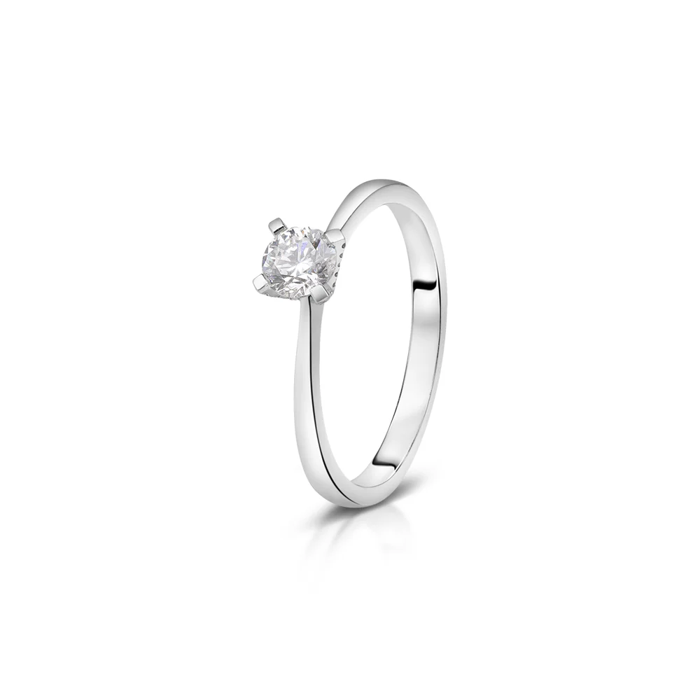 Sterling Silver Solitaire Lab Grown Diamond Ring 0.35ct Size L - Image 5