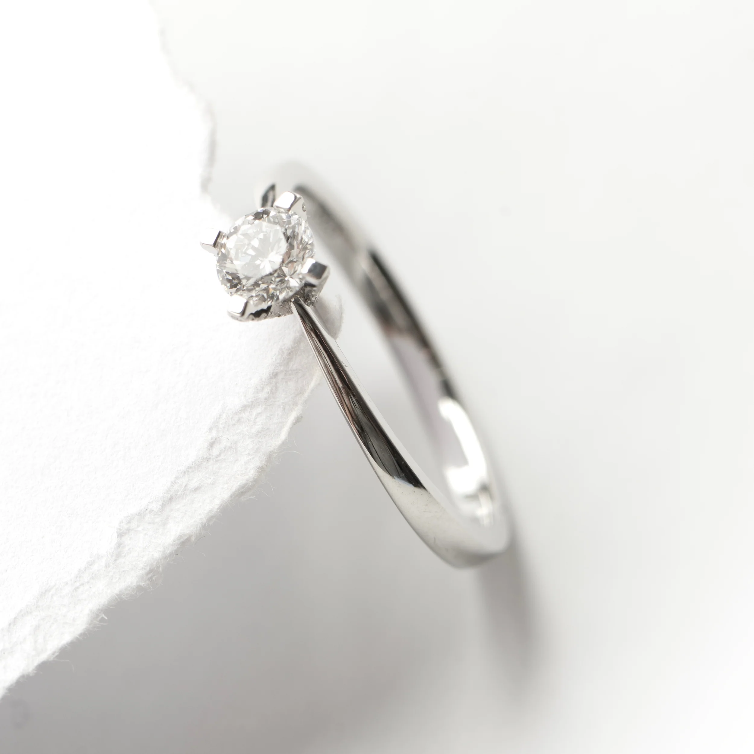 Sterling Silver Solitaire Lab Grown Diamond Ring 0.35ct Size N - Image 8