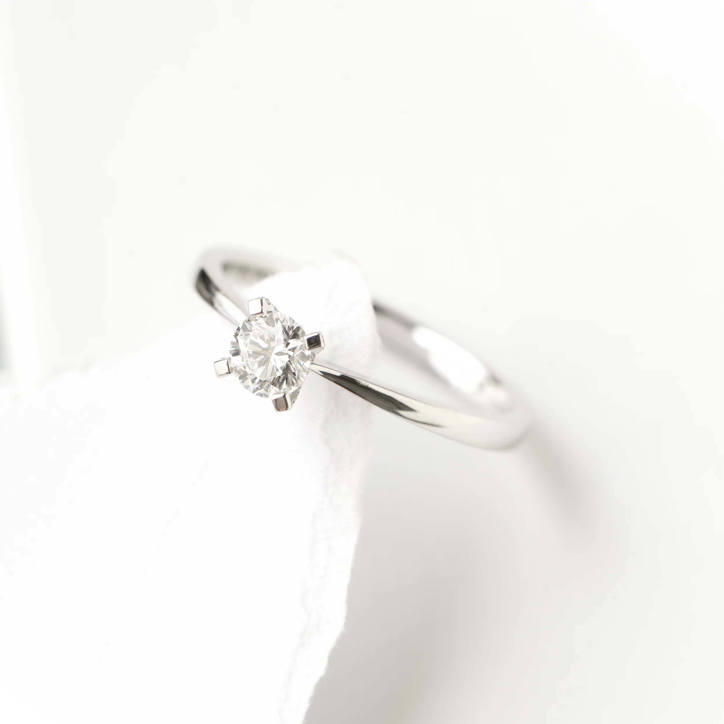 Sterling Silver Solitaire Lab Grown Diamond Ring 0.35ct Size O - Image 9
