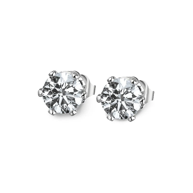 Stud Earrings Round Clear - Image 3