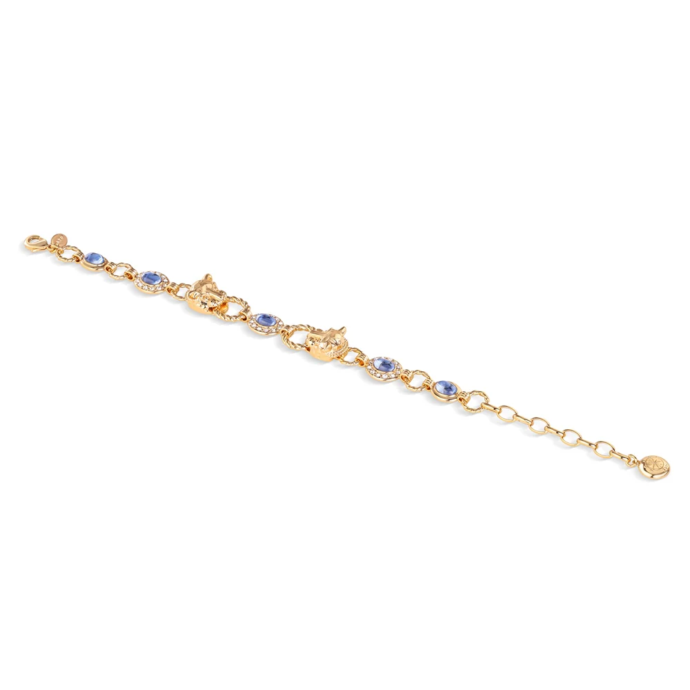 Tigers Head Bracelet with Blue Stones - Image 3