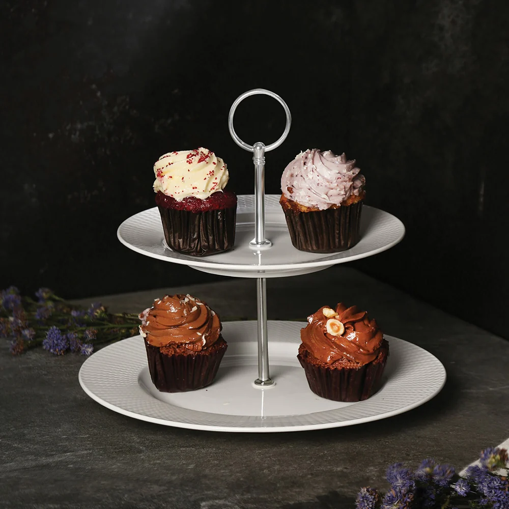 Whiteware 2 Plate Cake Stand - Image 5
